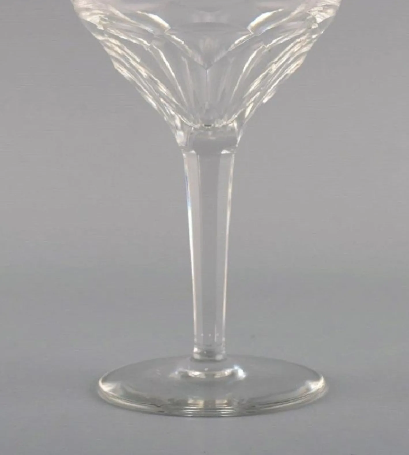 Red Wine Glasses in Clear Crystal Glass from Val St. Lambert, Belgium, Set of 10