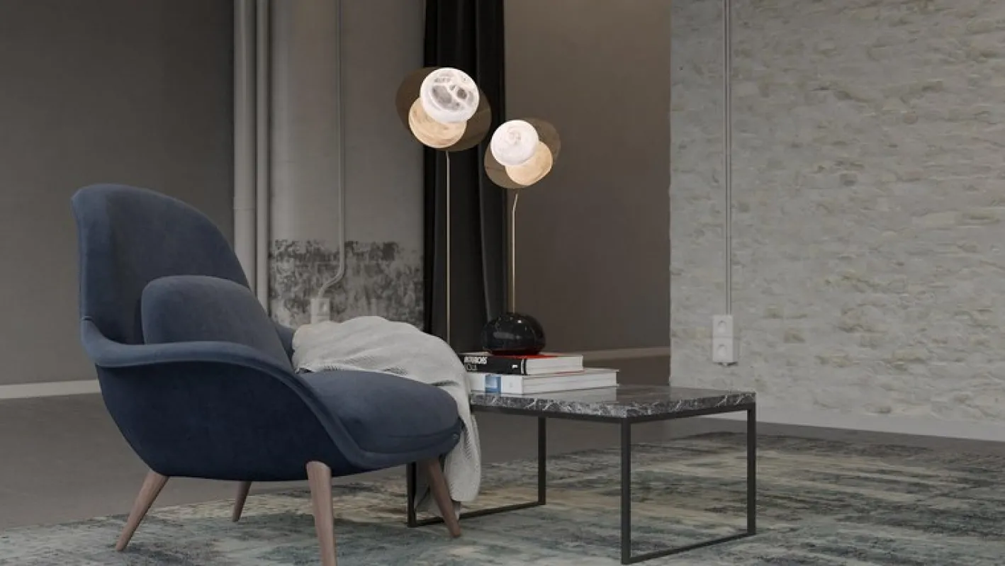 Reflex Tischlampe von United Alabaster