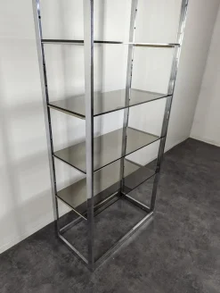 Regal aus Chrom & Rauchglas von Roche Bobois