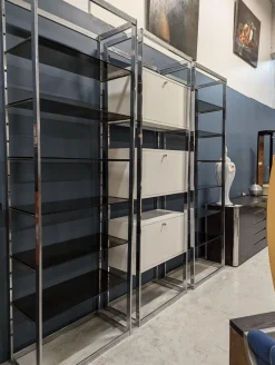 Regal aus Chrom & Rauchglas von Roche Bobois