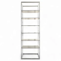 Regal aus Chrom & Rauchglas von Roche Bobois