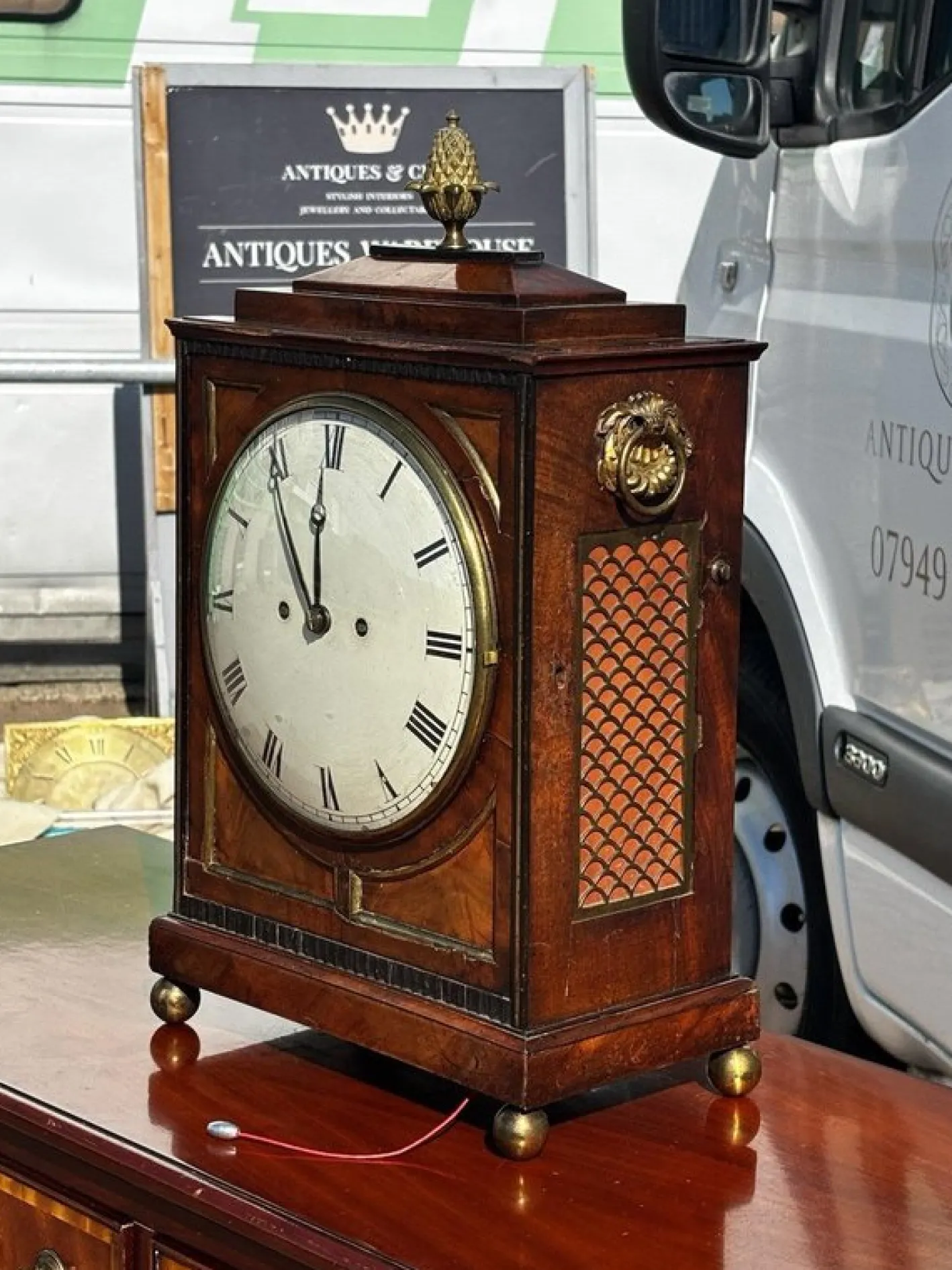 Regency Fusee Stockuhr aus Mahagoni von Alex Mitchell of Glasgow, 1820