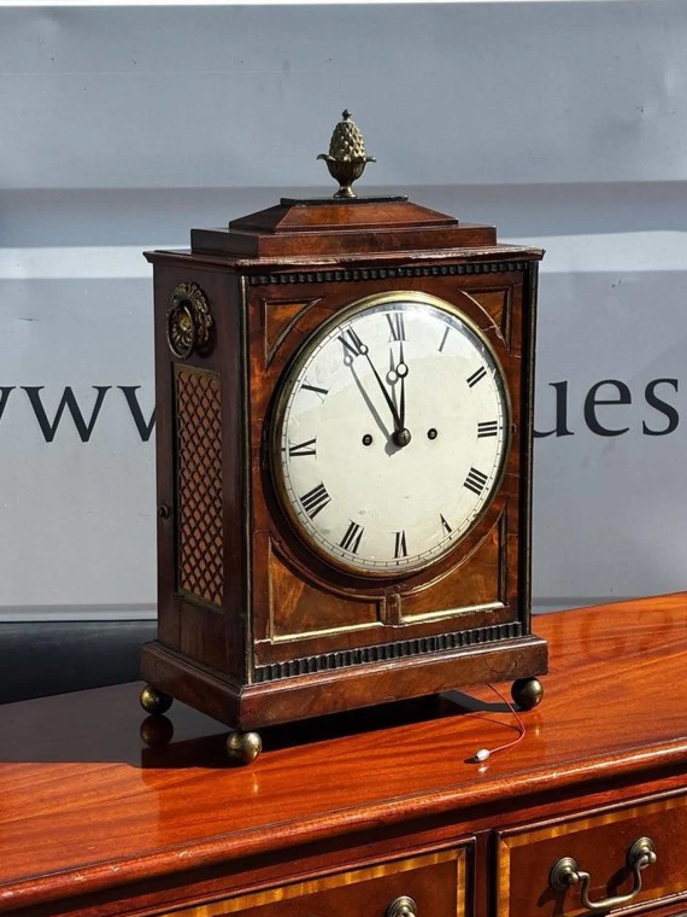 Regency Fusee Stockuhr aus Mahagoni von Alex Mitchell of Glasgow, 1820