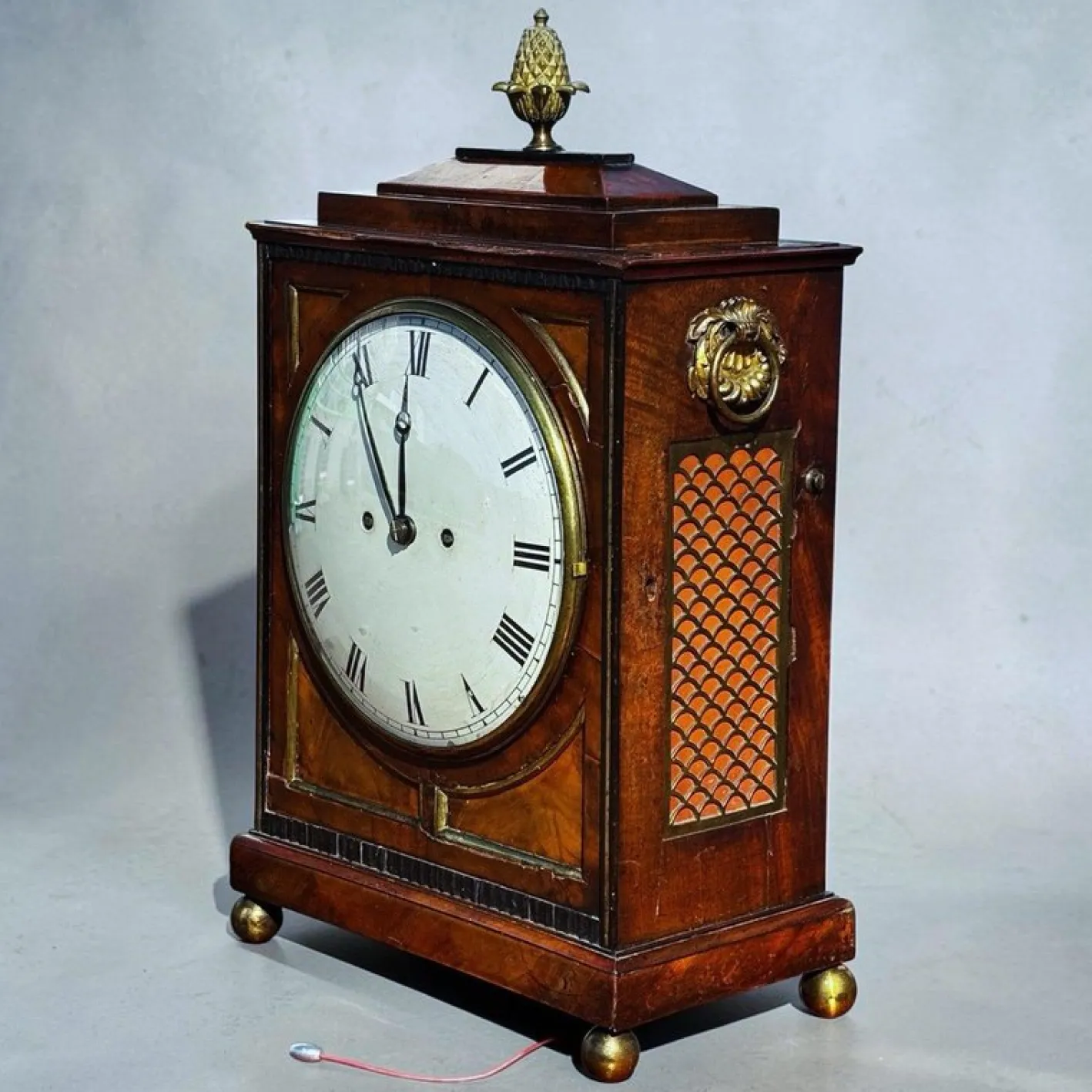 Regency Fusee Stockuhr aus Mahagoni von Alex Mitchell of Glasgow, 1820