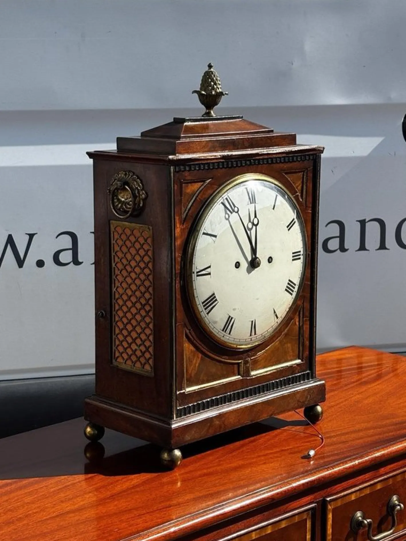 Regency Fusee Stockuhr aus Mahagoni von Alex Mitchell of Glasgow, 1820