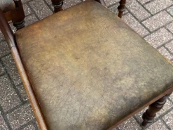 Regency Mahagoni Esstisch und Stühle mit abklappbaren Ledersitzen, 7 . Set
