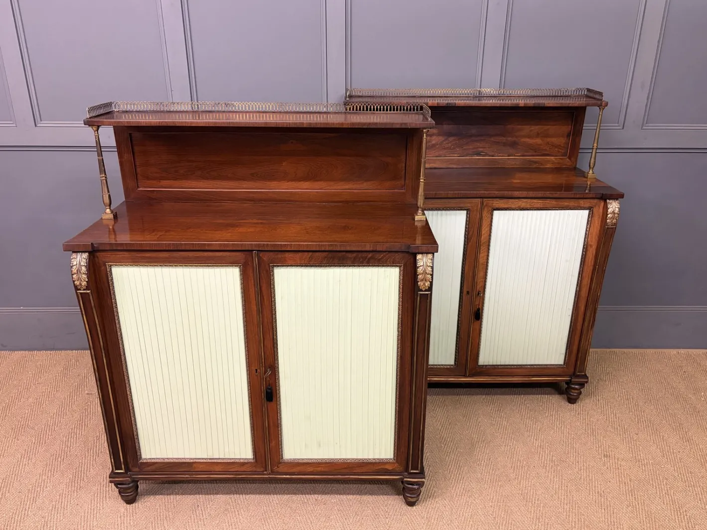 Regency Palisander Nachtschränke, 1810, 2er Set