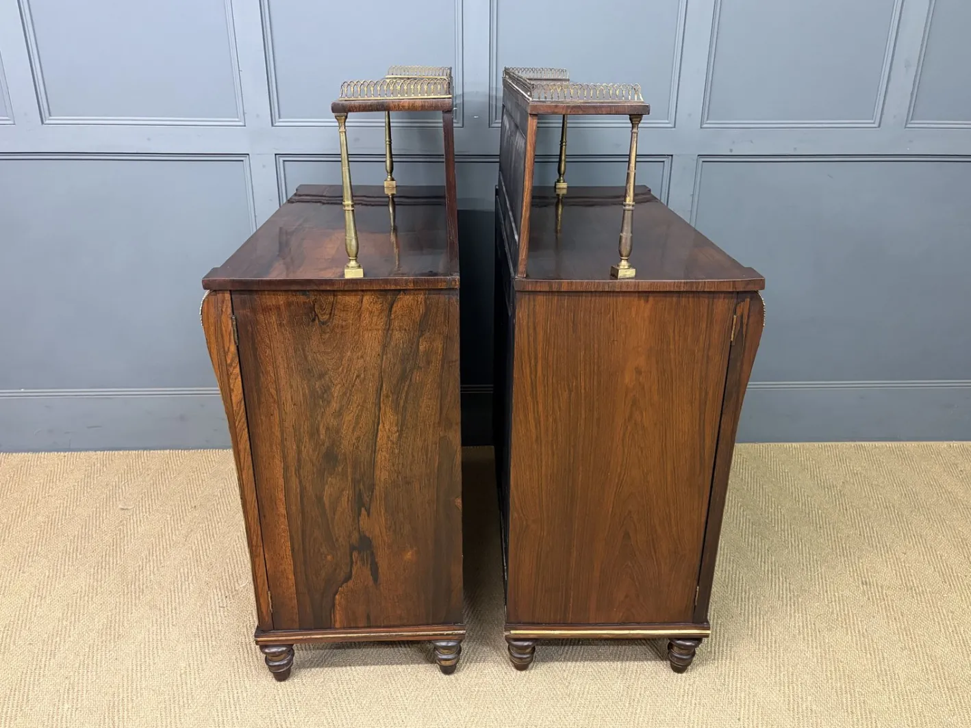 Regency Palisander Nachtschränke, 1810, 2er Set