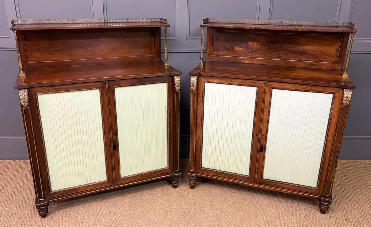 Regency Palisander Nachtschränke, 1810, 2er Set