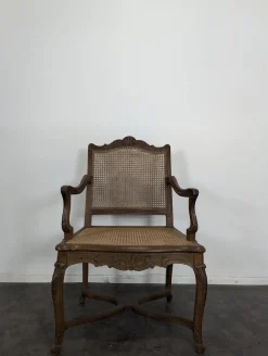 Regency Wohnzimmergarnitur aus Nussholz mit Flechtung