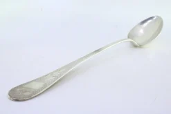 Reis- und Servierlöffel in Guilloche Silber