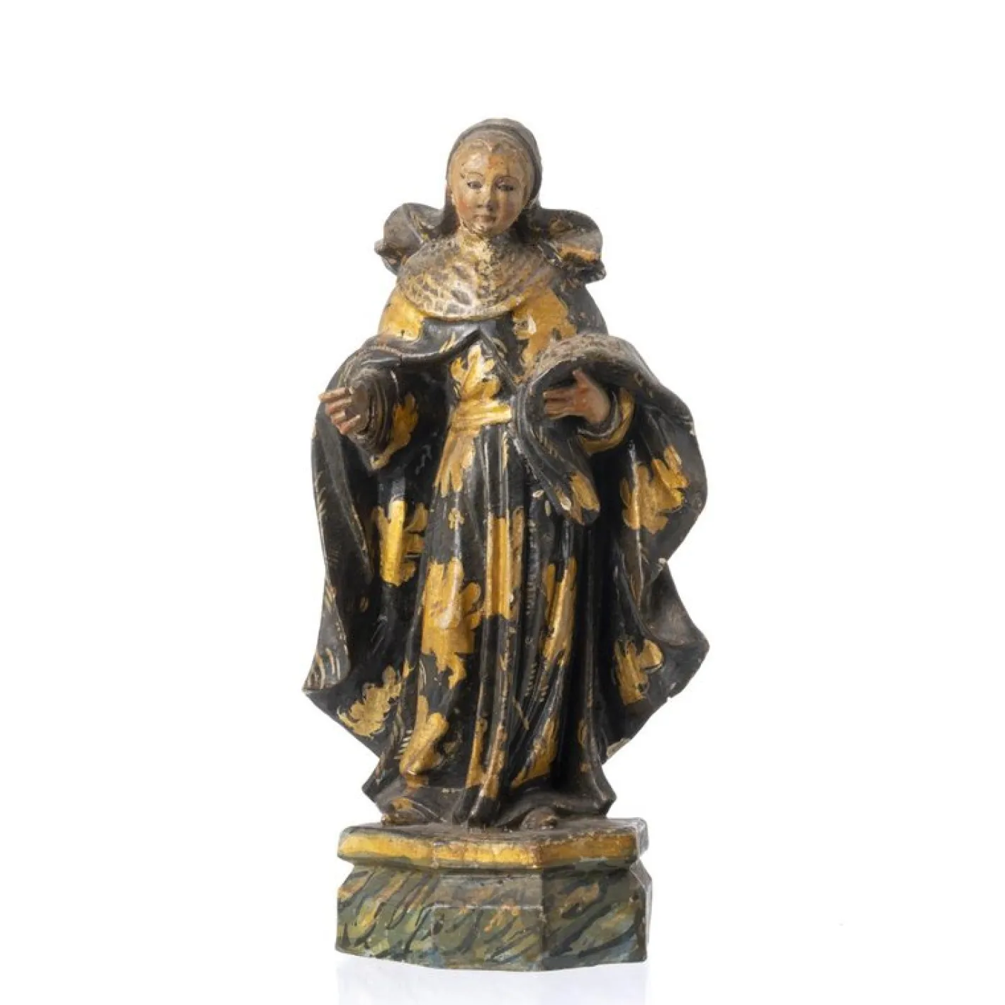 Religiöse Künstlerin, Holzskulptur der Heiligen Rita, 18. Jh