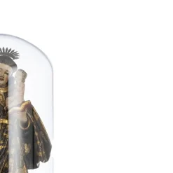 Religiöses Kunstwerk aus Holz mit Glas & Silber Details, 18. Jh