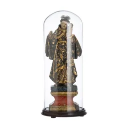 Religiöses Kunstwerk aus Holz mit Glas & Silber Details, 18. Jh