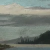 René Martin, Seenlandschaft, 1903, Öl auf Karton, gerahmt