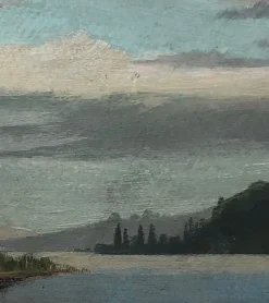 René Martin, Seenlandschaft, 1903, Öl auf Karton, gerahmt