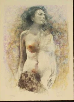 Renzo Vespignani, Akt, Lithographie, 1988