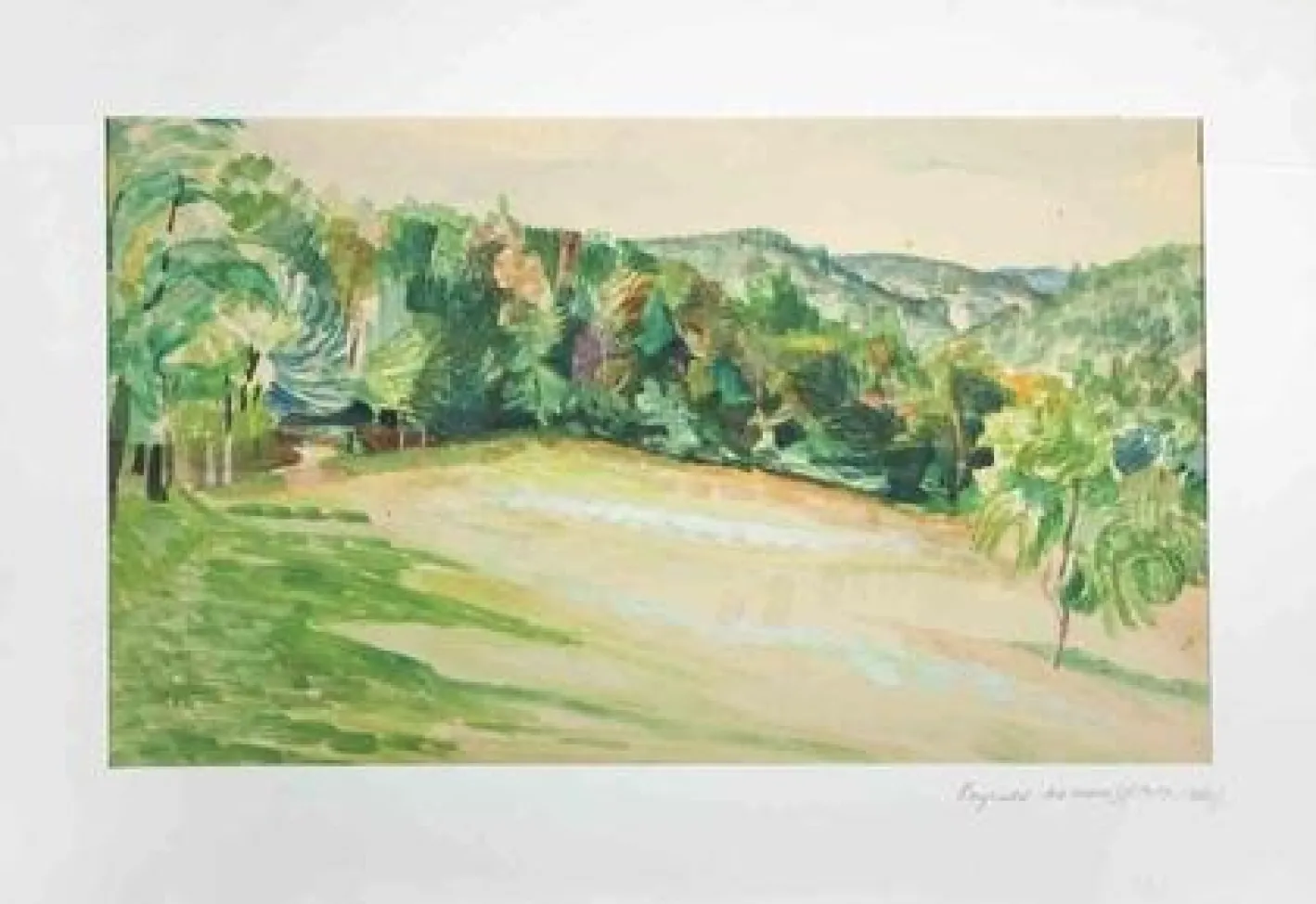 Reynold Arnould 1, Landschaftszeichnung, 1960, Aquarell