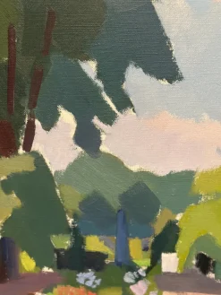 Richard Björklund, Garten, 1960er, Öl auf Leinwand, gerahmt