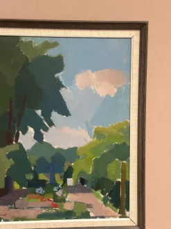 Richard Björklund, Garten, 1960er, Öl auf Leinwand, gerahmt