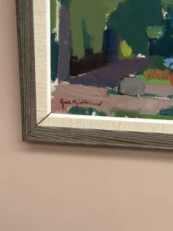 Richard Björklund, Garten, 1960er, Öl auf Leinwand, gerahmt