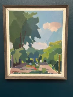 Richard Björklund, Garten, 1960er, Öl auf Leinwand, gerahmt