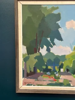 Richard Björklund, Garten, 1960er, Öl auf Leinwand, gerahmt