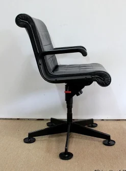 Richard Sapper zugeschriebene Leder Bürostühle für Knoll Inc. / Knoll International, 1979, 2er Set