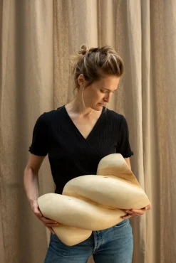 Riesige Babka Wandleuchte aus Holz von Di Fretto