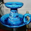 Rimini Blue Keramik Kerzenhalter von Aldo Londi für Bitossi, Italy, 1960, 2er Set