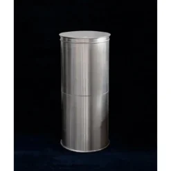 Rl 08 Zylindrischer Sockel aus Gebürstetem Aluminium von Caspal