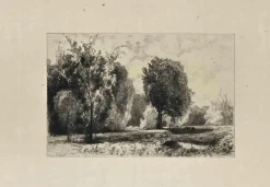 Rodolphe Piguet, Landschaft, Original Radierung, 1875