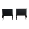 Rokoko Nachttische mit Modern Flat Black Finish, 2er Set