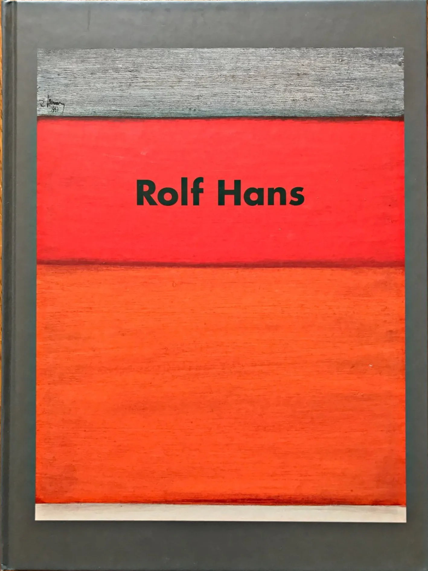 Rolf Hans, Large Framed Monochrome Oil Pastell auf Karton, 1986