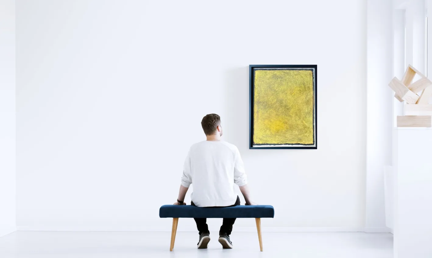 Rolf Hans, Large Framed Monochrome Oil Pastell auf Karton, 1986