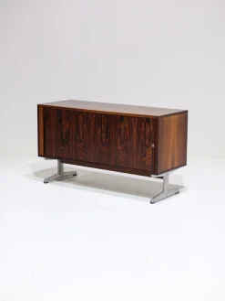 Rolltürschrank aus Palisander & Metall von Nipu, Dänemark, 1960er