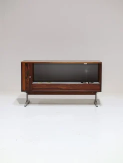 Rolltürschrank aus Palisander & Metall von Nipu, Dänemark, 1960er