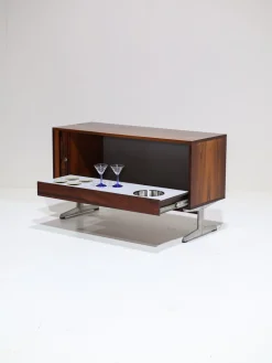 Rolltürschrank aus Palisander & Metall von Nipu, Dänemark, 1960er