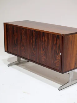 Rolltürschrank aus Palisander & Metall von Nipu, Dänemark, 1960er
