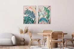 Romina Milano, Birds of Paradise Diptychon, 2026, Mischtechnik auf Papier