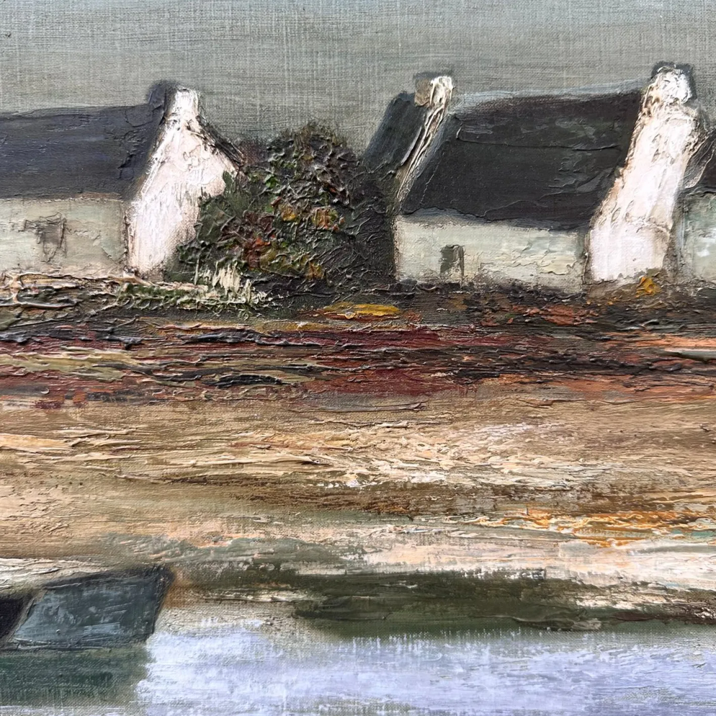 Ronald, Kabinen der Französischen Bretagne, 20. Jh., Ölgemälde auf Leinwand, Gerahmt
