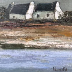Ronald, Kabinen der Französischen Bretagne, 20. Jh., Ölgemälde auf Leinwand, Gerahmt