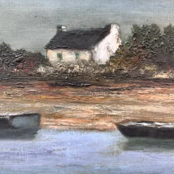 Ronald, Kabinen der Französischen Bretagne, 20. Jh., Ölgemälde auf Leinwand, Gerahmt