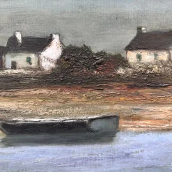 Ronald, Kabinen der Französischen Bretagne, 20. Jh., Ölgemälde auf Leinwand, Gerahmt