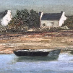 Ronald, Kabinen der Französischen Bretagne, 20. Jh., Ölgemälde auf Leinwand, Gerahmt