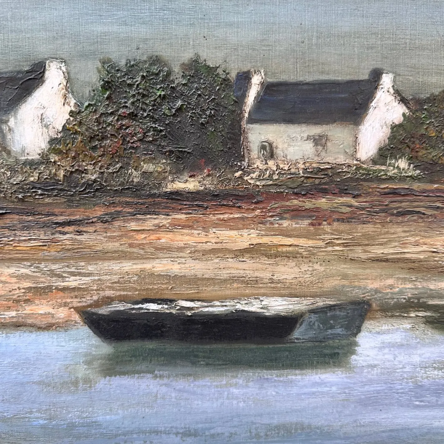 Ronald, Kabinen der Französischen Bretagne, 20. Jh., Ölgemälde auf Leinwand, Gerahmt
