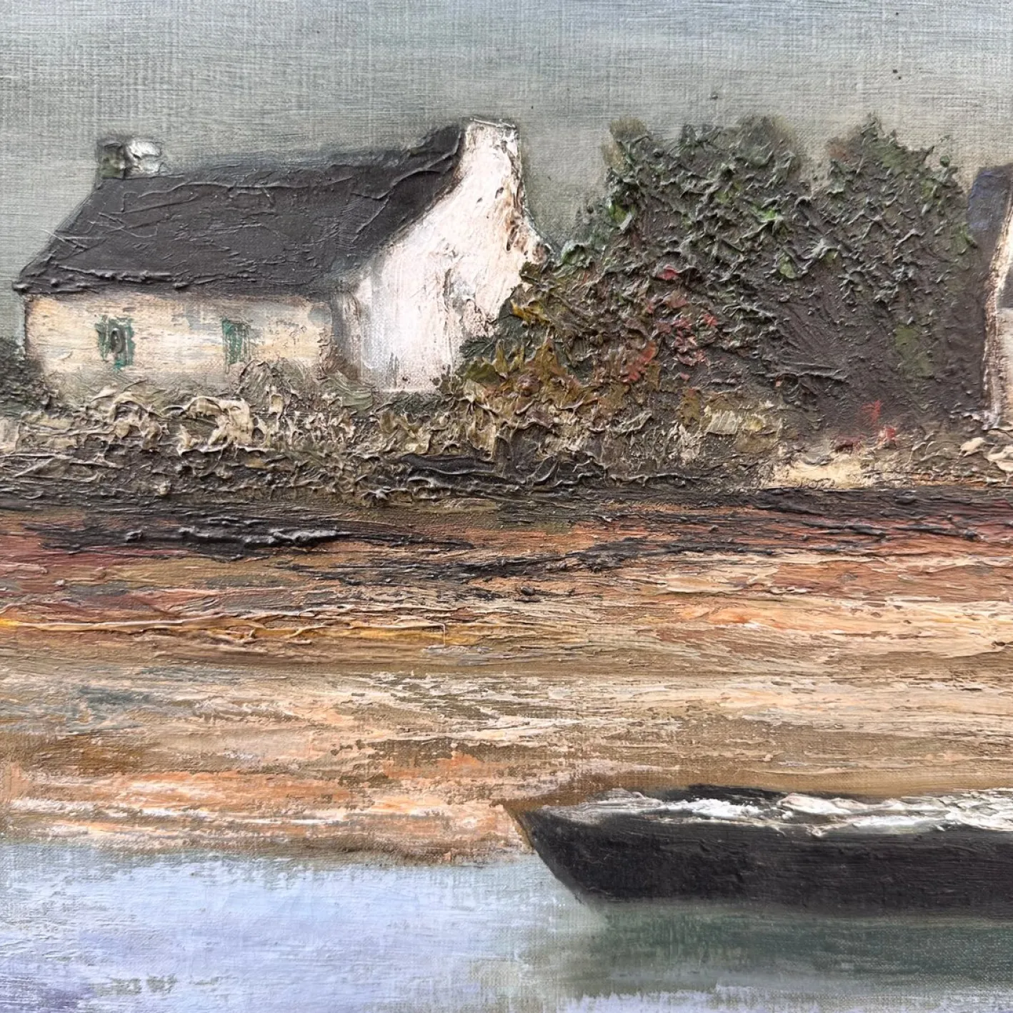 Ronald, Kabinen der Französischen Bretagne, 20. Jh., Ölgemälde auf Leinwand, Gerahmt