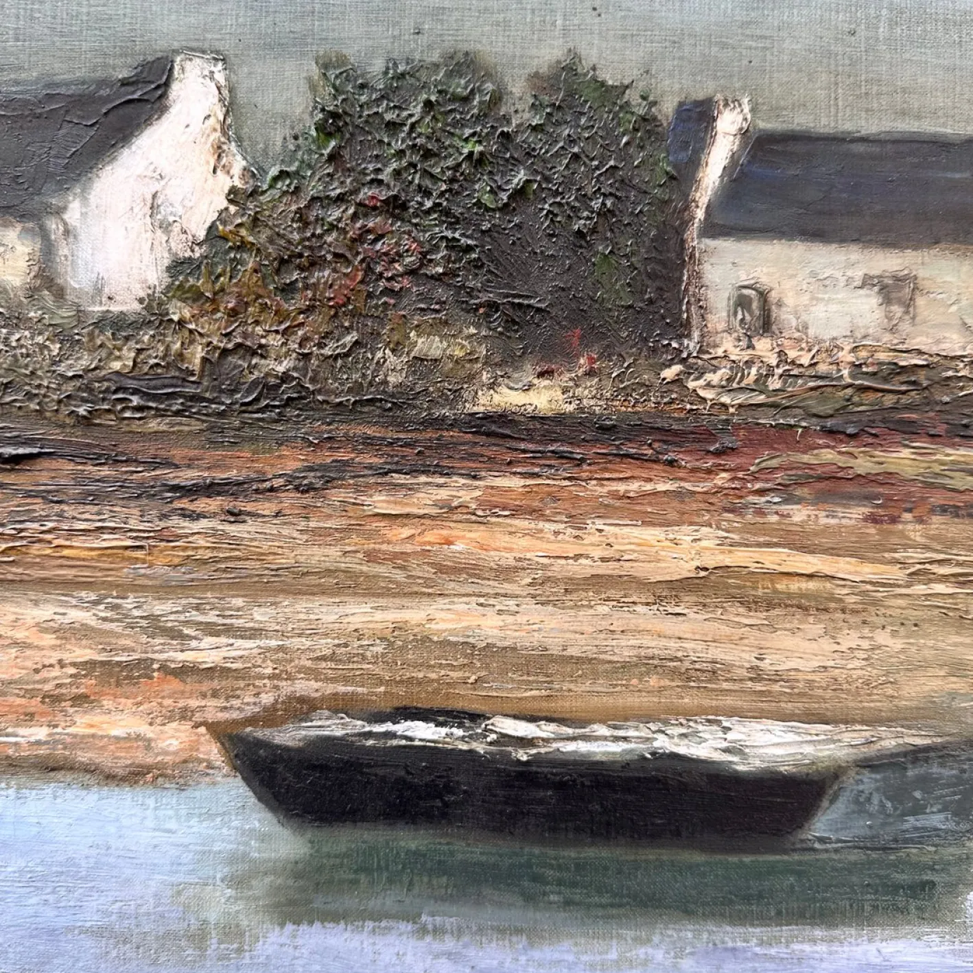 Ronald, Kabinen der Französischen Bretagne, 20. Jh., Ölgemälde auf Leinwand, Gerahmt