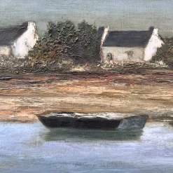 Ronald, Kabinen der Französischen Bretagne, 20. Jh., Ölgemälde auf Leinwand, Gerahmt