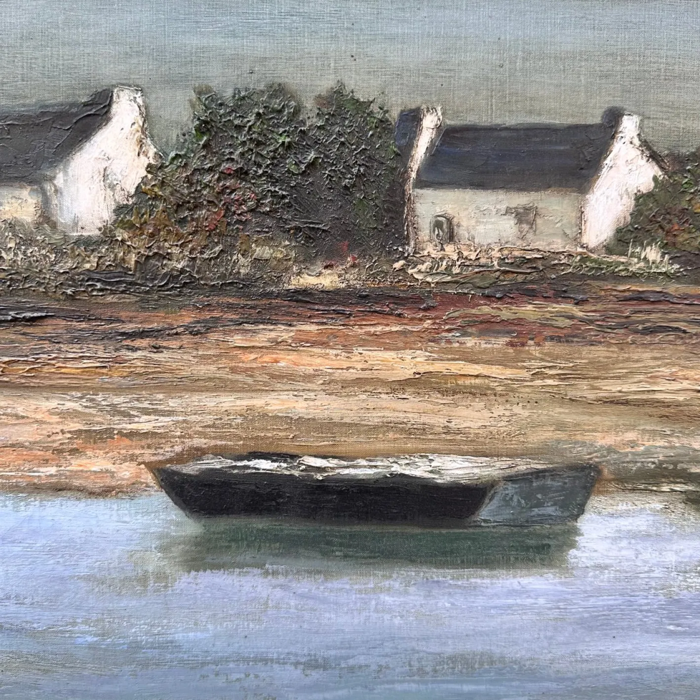 Ronald, Kabinen der Französischen Bretagne, 20. Jh., Ölgemälde auf Leinwand, Gerahmt